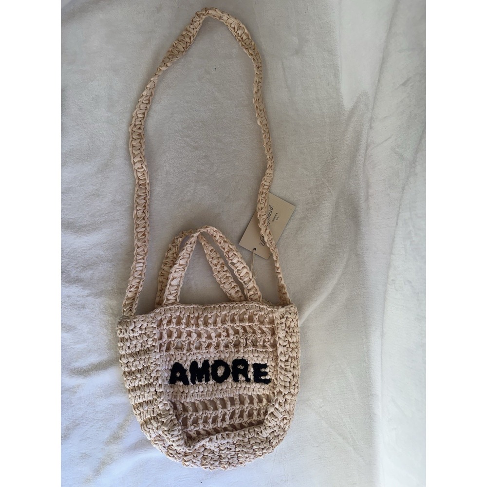 Universal Thread Women's AMORE Straw Crochet Mini Tote Crossbody Bag - NWT - Picture 7 of 10